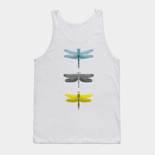 Dragonflies Pattern - Yellow and Gray Palette Tank Top